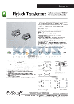 C1453-AL datasheet - Flyback Transformer