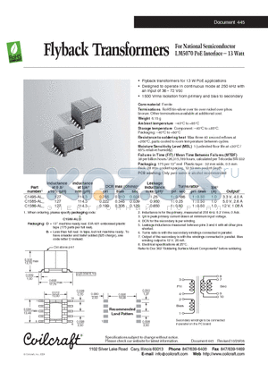 C1495-AL datasheet - Flyback Transformers