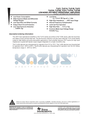 81023062A datasheet - LOW-NOISE JFET-INPUT OPERATIONAL AMPLIFIERS