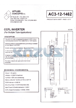 AC3-12-1462 datasheet - CCFL INVERTER