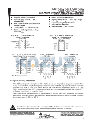 8102303DA datasheet - LOW-POWER JFET-INPUT OPERATIONAL AMPLIFIERS