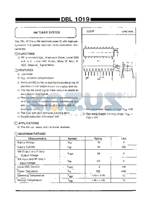 DBL1019 datasheet - AM TUNER SYSTEM