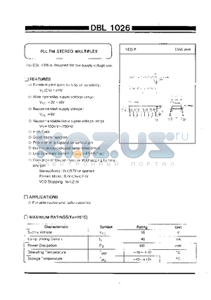 DBL1026 datasheet - PLL FM STEREO MULTIPLEX