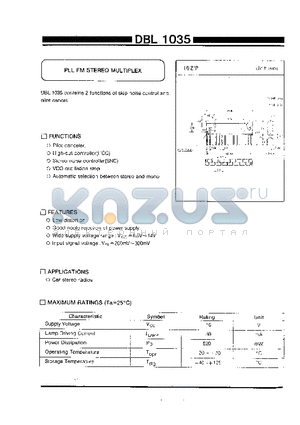 DBL1035 datasheet - PLL FM STEREO MULTIPLEX