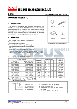 8118L-AB3-D-B datasheet - POWER RESET IC