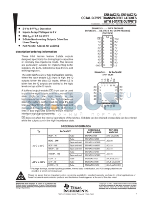 AC373 datasheet - OCTAL D-TYPE TRANSPARENT LATCHES WITH 3-STATE OUTPUTS