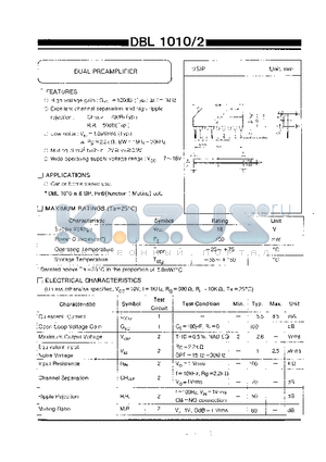 DBL1010 datasheet - DUAL PREAMPLIFIER