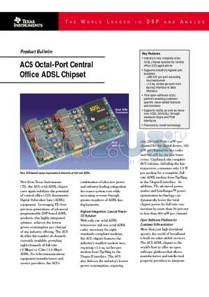 AC5 datasheet - AC5 Octal-Port Central Office ADSL Chipset