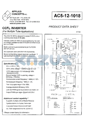 AC5-12-1018 datasheet - CCFL INVERTER