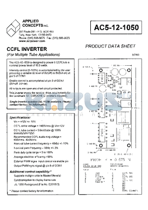AC5-12-1050 datasheet - CCFL INVERTER