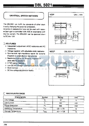 DBL5021 datasheet - UNIVERSAL SPEECH NETWORK