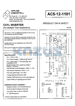 AC5-12-1101 datasheet - CCFL INVERTER