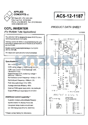 AC5-12-1187 datasheet - CCFL INVERTER
