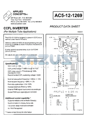AC5-12-1269 datasheet - CCFL INVERTER