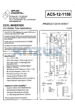 AC5-12-1156 datasheet - CCFL INVERTER