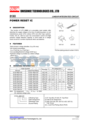 8123L-AE3-D-B datasheet - POWER RESET IC