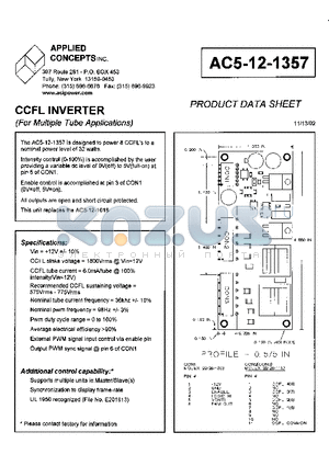 AC5-12-1357 datasheet - CCFL INVERTER