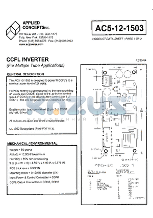 AC5-12-1503 datasheet - CCFL INVERTER