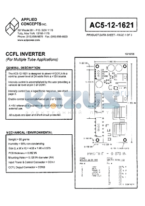 AC5-12-1621 datasheet - CCFL INVERTER