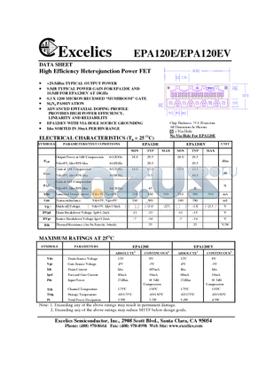 EPA120E datasheet - High Efficiency Heterojunction Power FET