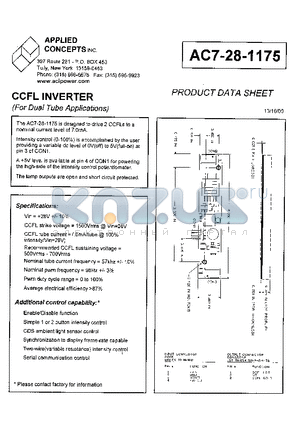 AC7-28-1175 datasheet - CCFL INVERTER