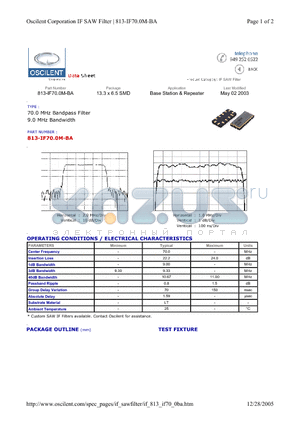 813-IF70.0M-BA datasheet - Base Station & Repeater