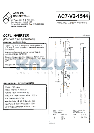 AC7-V2-1544 datasheet - CCFL INVERTER