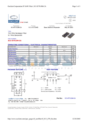 813-IF70.0M-CA datasheet - Base Station & Repeater