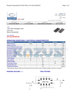 813-SL140.0M-05 datasheet - Base Station & Repeater