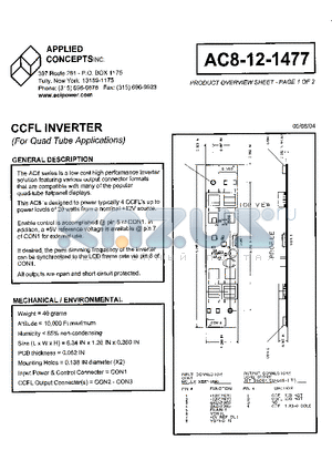 AC8-12-1477 datasheet - CCFL INVERTER