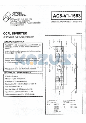 AC8-V1-1563 datasheet - CCFL INVERTER