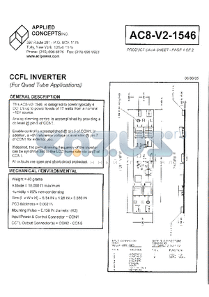 AC8-V2-1546 datasheet - CCFL INVERTER