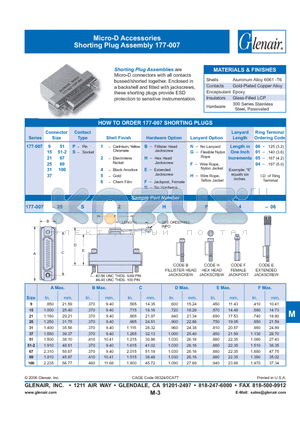 177-007-21P2HG4-01 datasheet - Shorting Plug Assembly 177-007