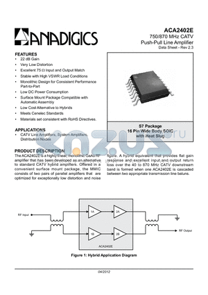 ACA2402E datasheet - 750/870 MHz CATV Push-Pull Line Amplifier