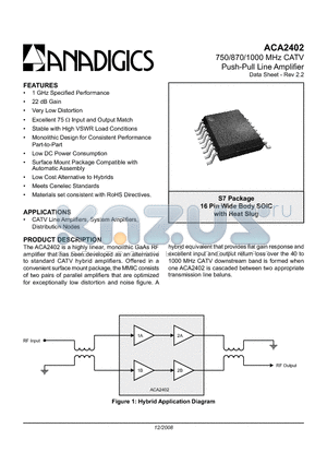 ACA2402RS7P2 datasheet - 750/870/1000 MHz CATV Push-Pull Line Amplifier