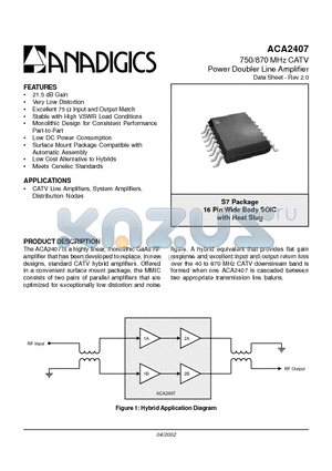 ACA2407S7P2 datasheet - Power Doubler Line Amplifier