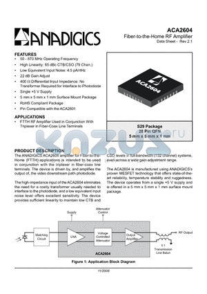 ACA2604RS29P8 datasheet - Fiber-to-the-Home RF Amplifier