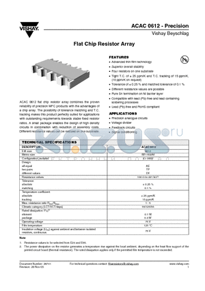 ACAC0612 datasheet - Flat Chip Resistor Array