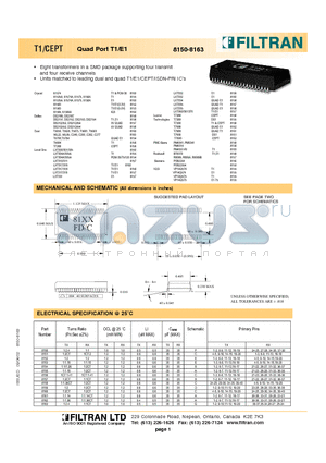 8150 datasheet - T1/CEPT Quad Port T1/E1