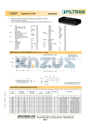 8159 datasheet - T1/CEPT Quad Port T1/E1