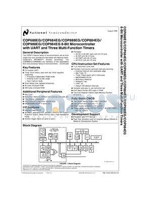 COPEG888 datasheet - 8-Bit Microcontroller with UART and Three Multi-Function Timers