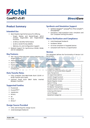 COREPCI-SR datasheet - CorePCI v5.41