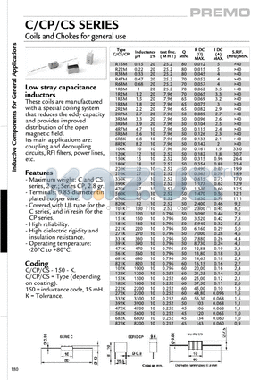 CP-271-K datasheet - Coils and Chokes for general use