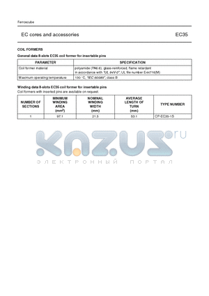 CP-EC35-1S datasheet - EC cores and accessories