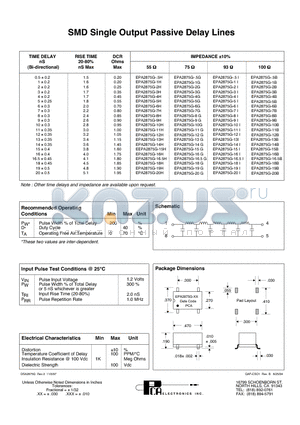 EPA2875G-10G datasheet - SMD Single Output Passive Delay Lines