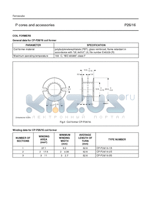 CP-P26-3S datasheet - P cores and accessories