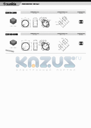 CDR10D48MN datasheet - POWER INDUCTORS <SMD Type>