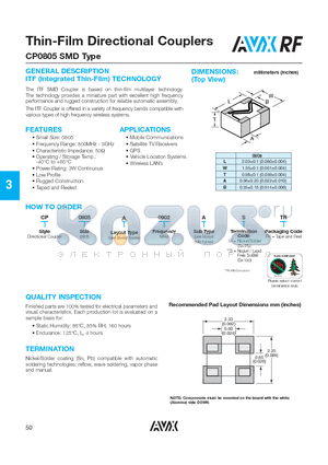 CP0805A1890CW datasheet - Thin-Film Directional Couplers