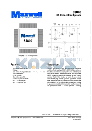 81840RPQH datasheet - 128 Channel Multiplexer