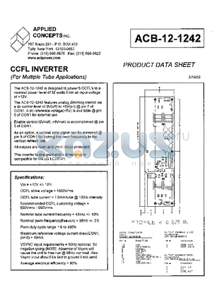 ACB-12-1242 datasheet - CCFL INVERTER